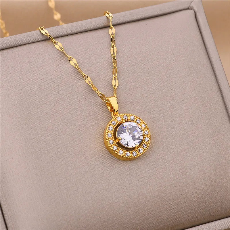 Luxury 316L Stainless Steel Gold Necklace – Waterproof & Tarnish Free