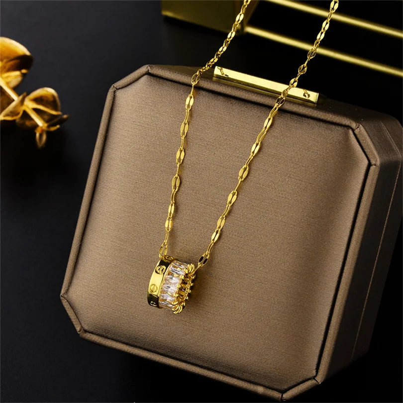 Luxury 316L Stainless Steel Gold Necklace – Waterproof & Tarnish Free