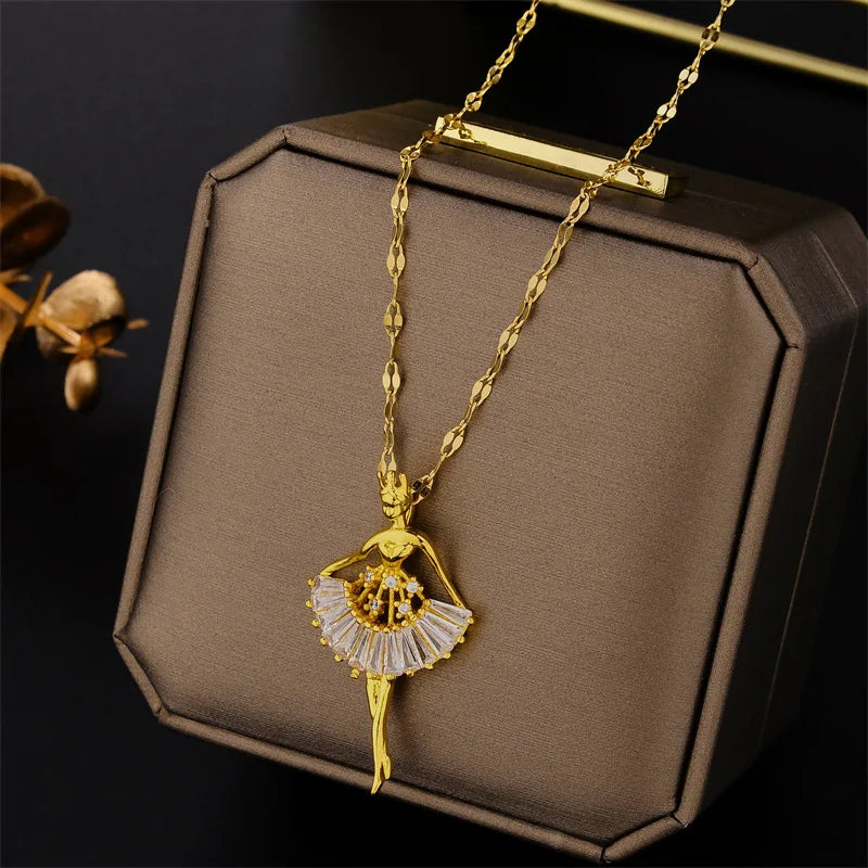 Luxury 316L Stainless Steel Gold Necklace – Waterproof & Tarnish Free