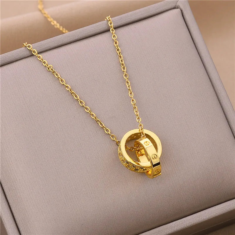 Luxury 316L Stainless Steel Gold Necklace – Waterproof & Tarnish Free