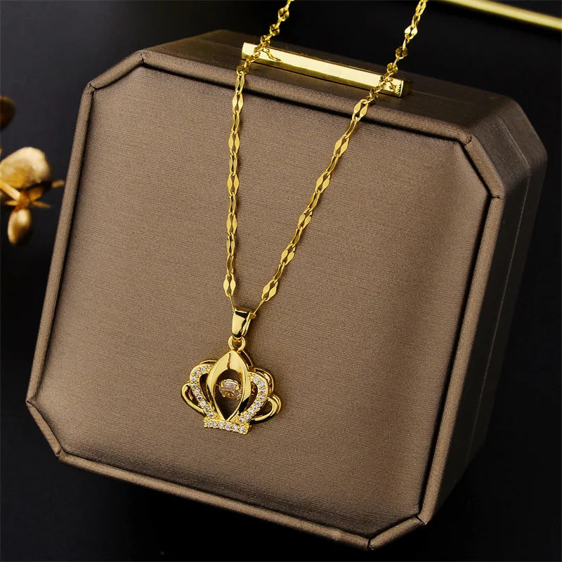 Luxury 316L Stainless Steel Gold Necklace – Waterproof & Tarnish Free