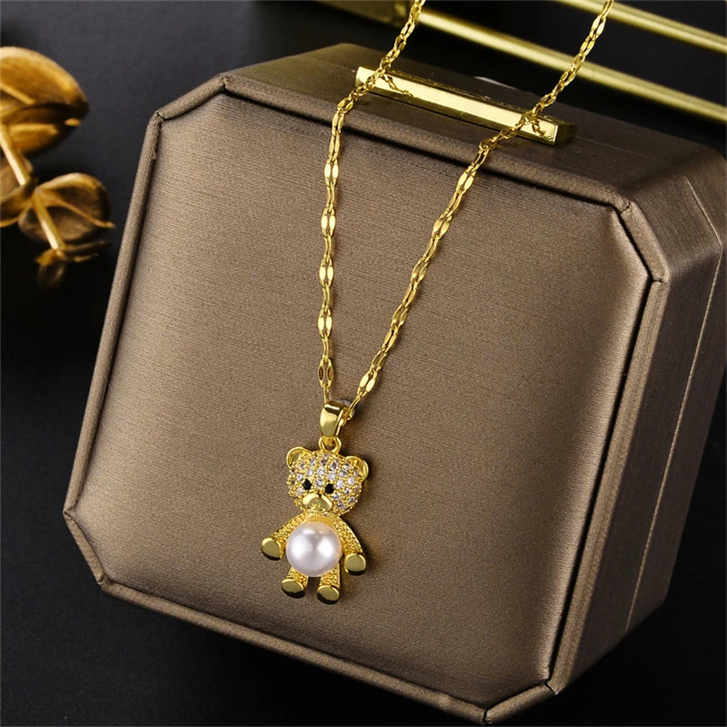 Luxury 316L Stainless Steel Gold Necklace – Waterproof & Tarnish Free