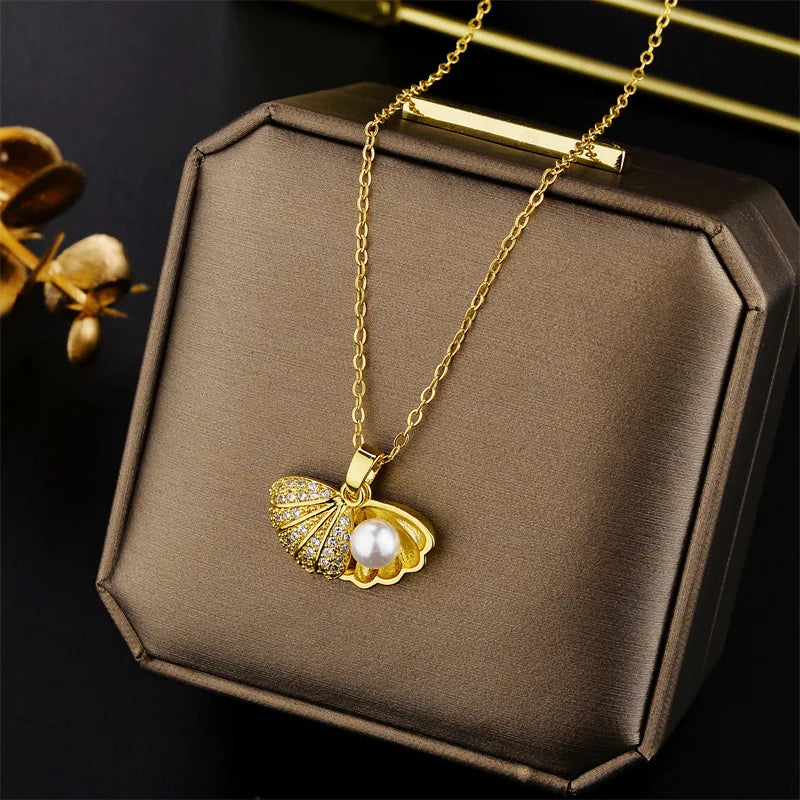Luxury 316L Stainless Steel Gold Necklace – Waterproof & Tarnish Free