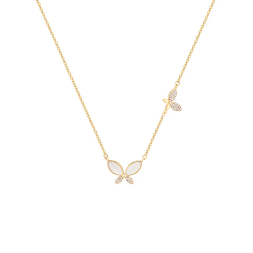 Elegant Butterfly Necklace – 316L Stainless Steel Gold Clavicle Chain for Women