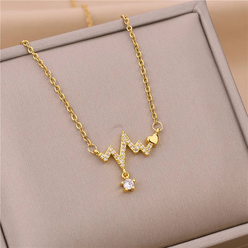 Luxury 316L Stainless Steel Gold Necklace – Waterproof & Tarnish Free