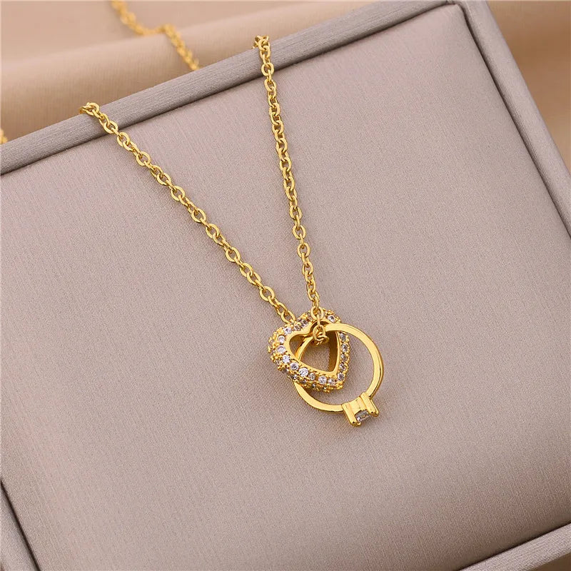 Luxury 316L Stainless Steel Gold Necklace – Waterproof & Tarnish Free