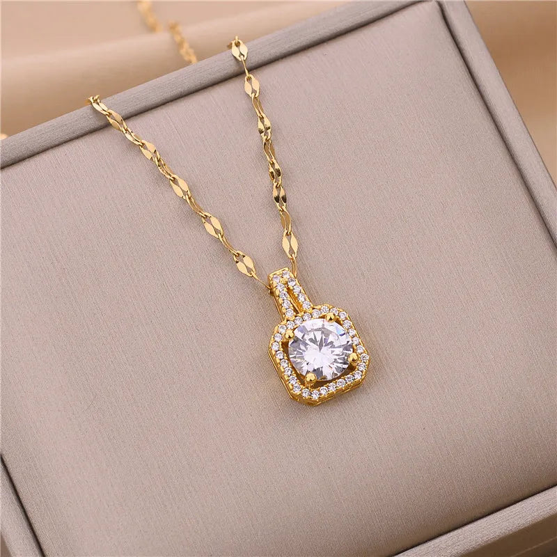 Luxury 316L Stainless Steel Gold Necklace – Waterproof & Tarnish Free
